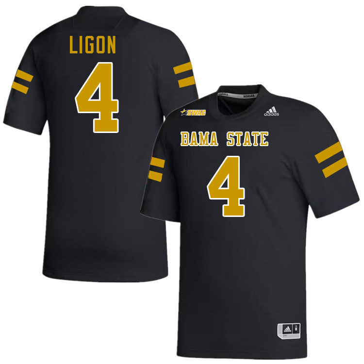 Alabama State Hornets #4 Karl Ligon College Football Jerseys,Uniforms-Black